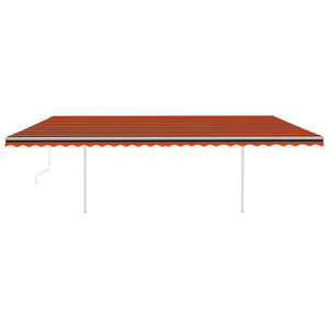 Tenda da Sole Retrattile Automatica Pali 6x3 m Arancio Marrone 3070010