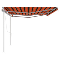 Tenda da Sole Retrattile Automatica Pali 6x3 m Arancio Marrone 3070010