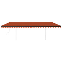 Tenda Automatica con Sensore Vento e LED 6x3 m Arancio Marrone 3070015