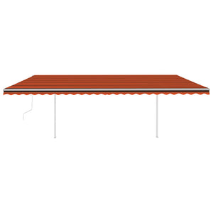Tenda Automatica con Sensore Vento e LED 6x3 m Arancio Marrone 3070015