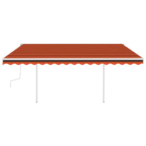 Tenda da Sole Retrattile Manuale LED 4x3,5 m Arancio Marrone