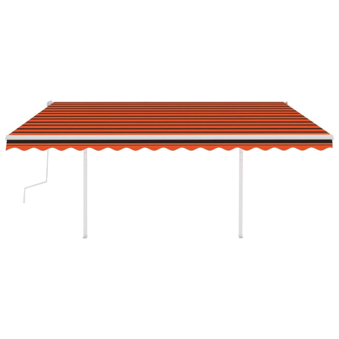 Tenda da Sole Retrattile Manuale LED 4x3,5 m Arancio Marrone