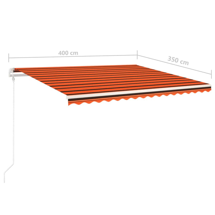 Tenda da Sole Retrattile Manuale LED 4x3,5 m Arancio Marrone