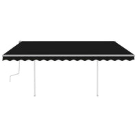 Tenda da Sole Retrattile Manuale con LED 4,5x3,5 m Antracite 3070044