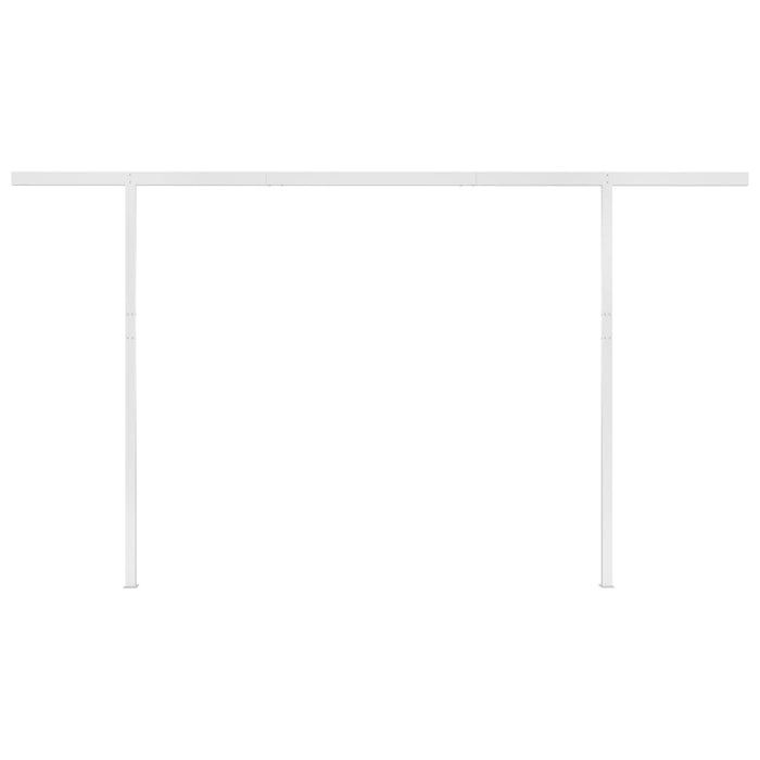 Tenda da Sole Retrattile Automatica e Pali 4,5x3,5 m Blu Bianca 3070046