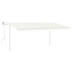 Tenda da Sole Retrattile Manuale con Pali 5x3,5 m Crema 3070057