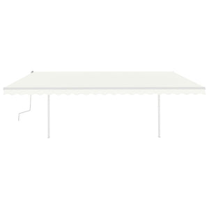 Tenda da Sole Retrattile Manuale con Pali 5x3,5 m Crema 3070057
