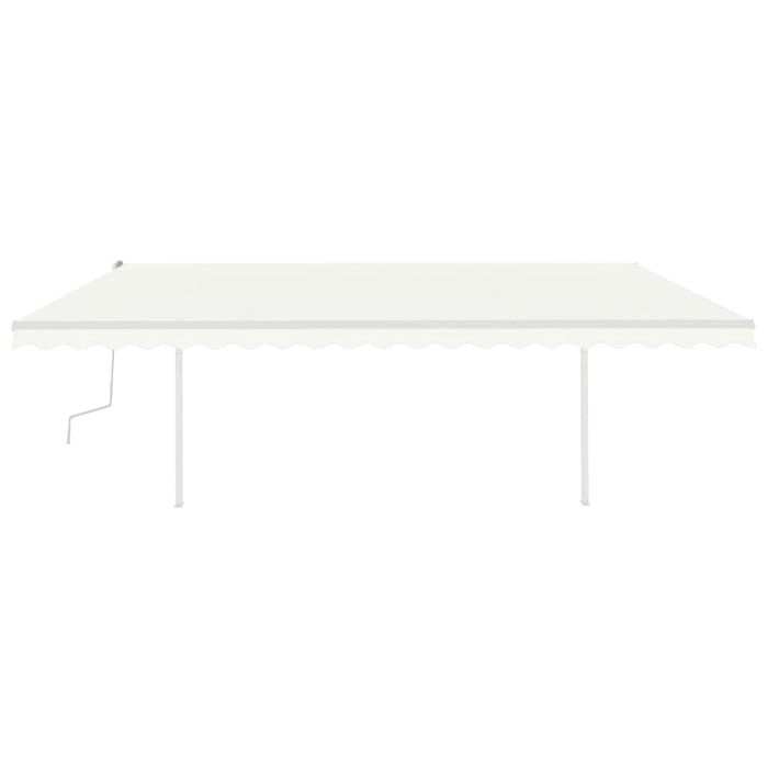 Tenda da Sole Retrattile Manuale con Pali 5x3,5 m Crema 3070057