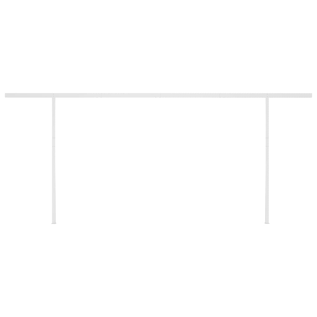 Tenda da Sole Retrattile Manuale con Pali 5x3,5 m Crema 3070057