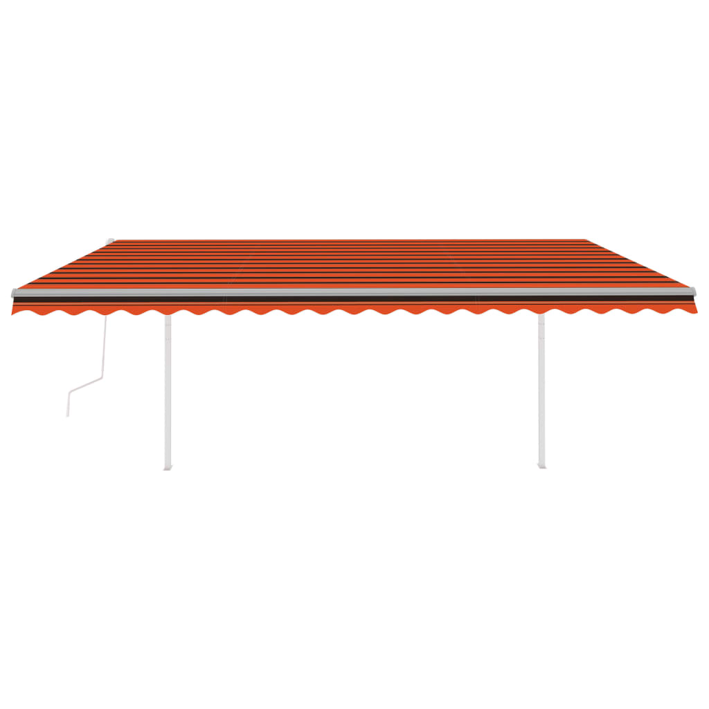 Tenda Retrattile Automatica con Pali 5x3,5 m Arancione Marrone 3070070