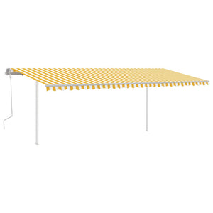 Tenda da Sole Retrattile Manuale con LED 6x3,5 m Gialla Bianca 3070083