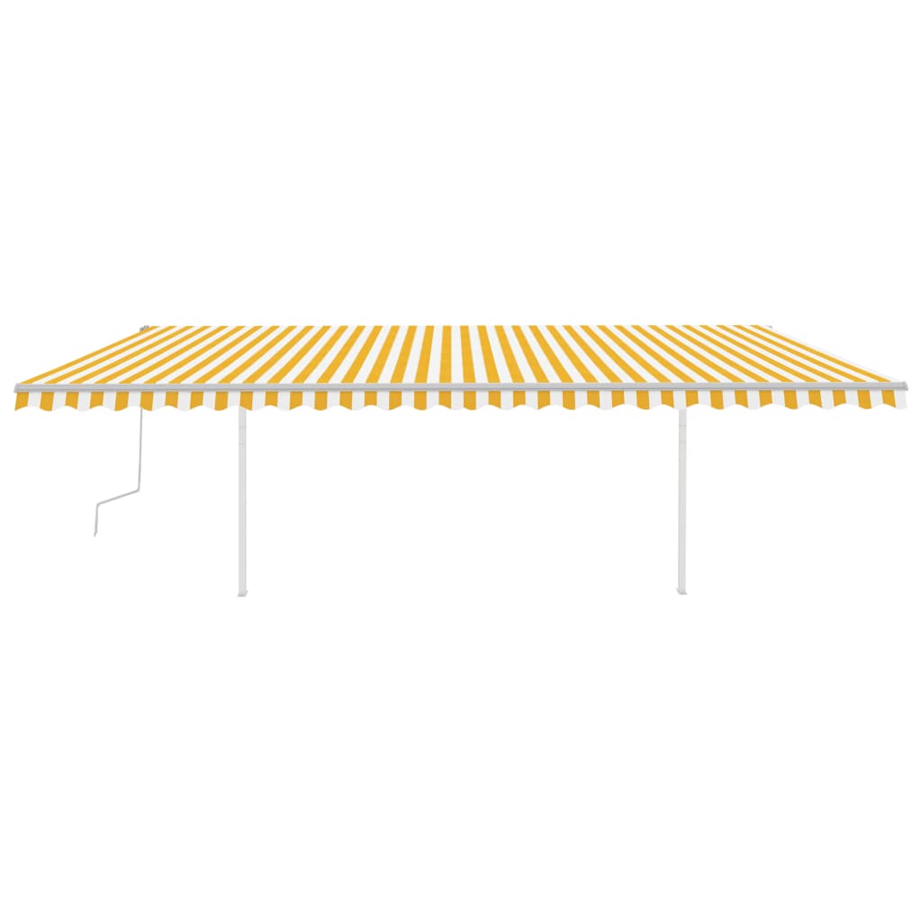 Tenda da Sole Retrattile Manuale con LED 6x3,5 m Gialla Bianca 3070083