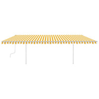 Tenda da Sole Retrattile Manuale con LED 6x3,5 m Gialla Bianca 3070083