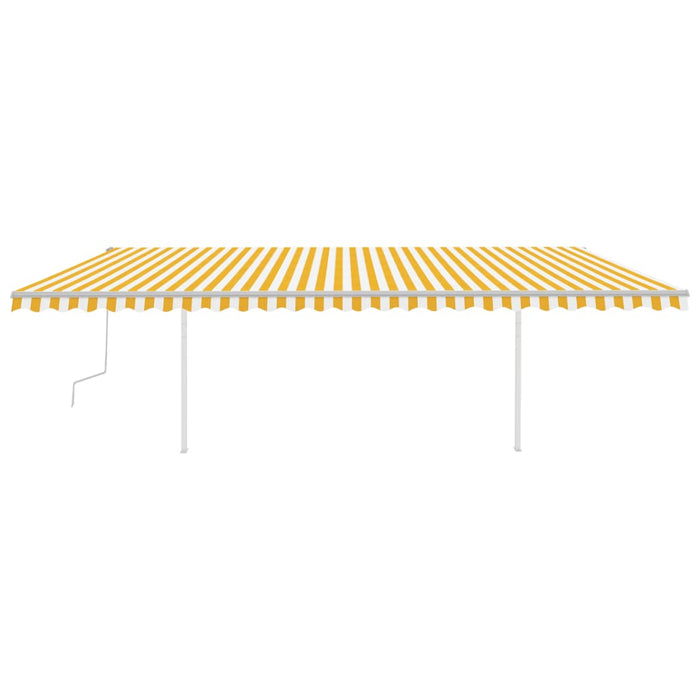 Tenda da Sole Retrattile Manuale con LED 6x3,5 m Gialla Bianca 3070083