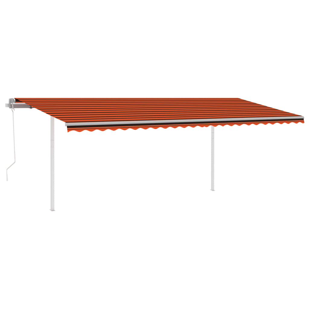 Tenda Automatica Sensore Vento e LED 6x3,5 m Arancio e Marrone 3070095
