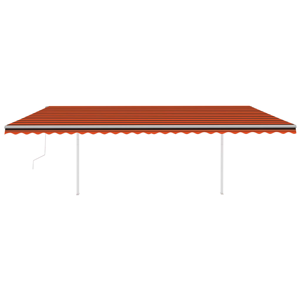 Tenda Automatica Sensore Vento e LED 6x3,5 m Arancio e Marrone 3070095