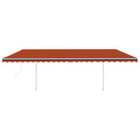 Tenda Automatica Sensore Vento e LED 6x3,5 m Arancio e Marrone 3070095