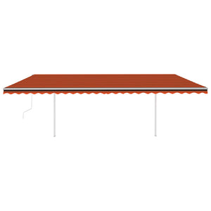 Tenda Automatica Sensore Vento e LED 6x3,5 m Arancio e Marrone 3070095