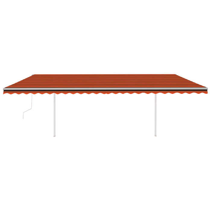 Tenda Automatica Sensore Vento e LED 6x3,5 m Arancio e Marrone 3070095