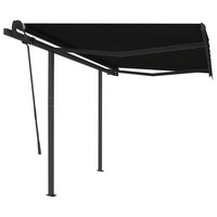 Tenda da Sole Retrattile Manuale con Pali 3x2,5cm Antracite