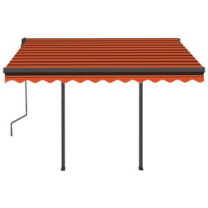 Tenda da Sole Retrattile Manuale Pali 3x2,5 m Arancione Marrone 3070100