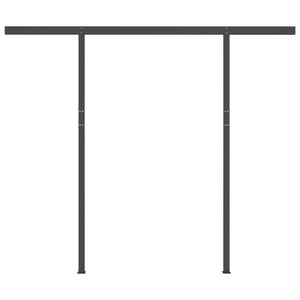 Tenda da Sole Retrattile Manuale con LED 3x2,5cm Blu e Bianca