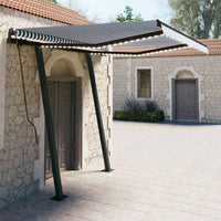 Tenda da Sole Retrattile Manuale con LED 3x2,5cm Blu e Bianca