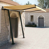 Tenda da Sole Retrattile Manuale con LED 3x2,5m Gialla Bianca 3070103