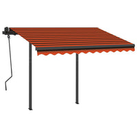 Tenda da Sole Retrattile Manuale LED 3x2,5cm Arancio Marrone 3070105