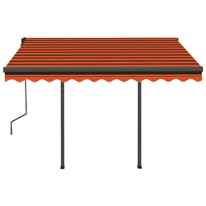 Tenda da Sole Retrattile Manuale LED 3x2,5cm Arancio Marrone 3070105