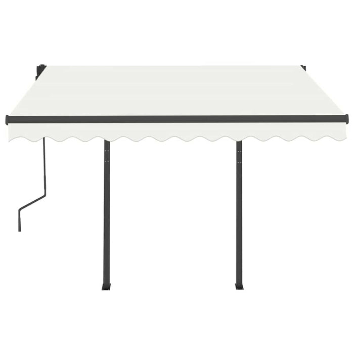 Tenda da Sole Retrattile Automatica con Pali 3x2,5 m Crema 3070107