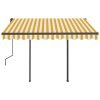 Tenda da Sole Retrattile Automatica Pali 3x2,5m Gialla Bianca 3070108