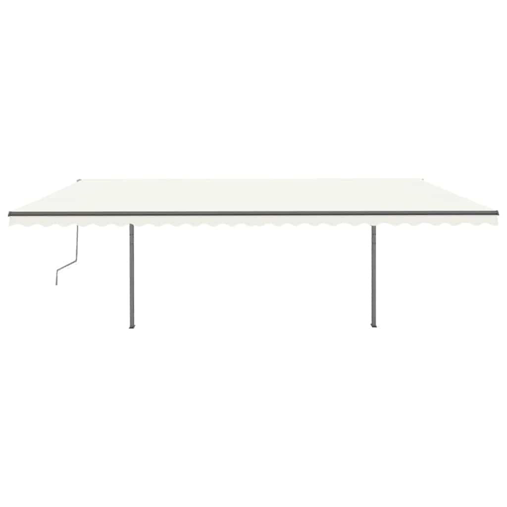Tenda da Sole Retrattile Manuale con Pali 3,5x2,5 m Crema 3070117