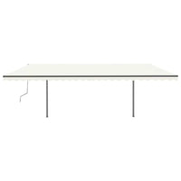 Tenda da Sole Retrattile Manuale con Pali 3,5x2,5 m Crema 3070117