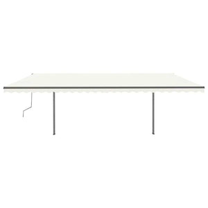 Tenda da Sole Retrattile Manuale con Pali 3,5x2,5 m Crema 3070117
