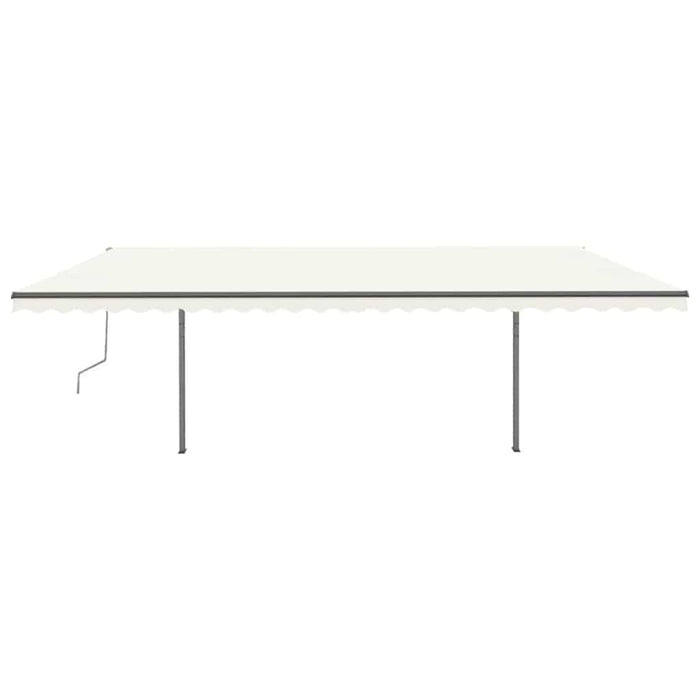 Tenda da Sole Retrattile Manuale con Pali 3,5x2,5 m Crema 3070117
