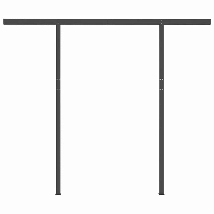 Tenda da Sole Retrattile Manuale con Pali 3,5x2,5 m Crema 3070117