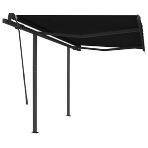 Tenda da Sole Retrattile Manuale con Pali 3,5x2,5m Antracite