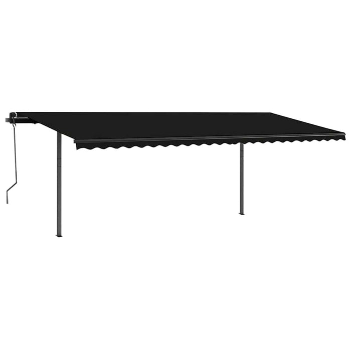 Tenda da Sole Retrattile Manuale con Pali 3,5x2,5m Antracite