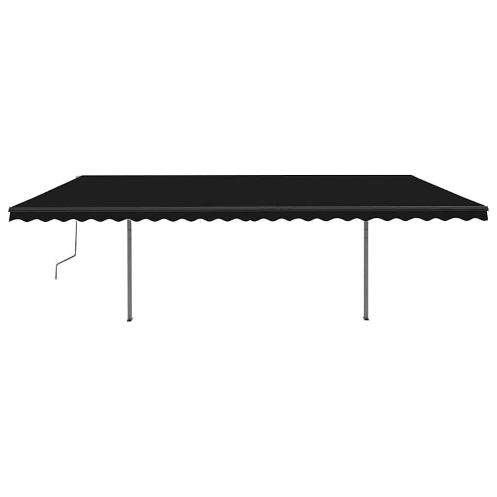 Tenda da Sole Retrattile Manuale con Pali 3,5x2,5 m Antracite 3070119