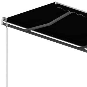 Tenda da Sole Retrattile Manuale con Pali 3,5x2,5 m Antracite 3070119