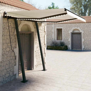 Tenda da Sole Retrattile Manuale con LED 3,5x2,5 m Crema 3070122
