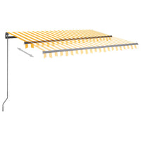 Tenda da Sole Retrattile Manuale con LED 3,5x2,5m Gialla Bianca 3070123