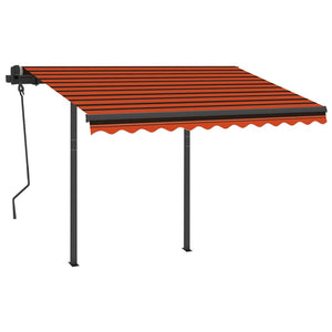 Tenda Retrattile Manuale con LED 3,5x2,5m Arancio e Marrone 3070125