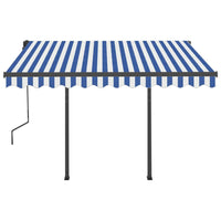 Tenda da Sole Retrattile Automatica Pali 3,5x2,5m Blu e Bianca 3070126