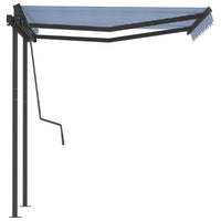 Tenda da Sole Retrattile Automatica Pali 3,5x2,5m Blu e Bianca 3070126