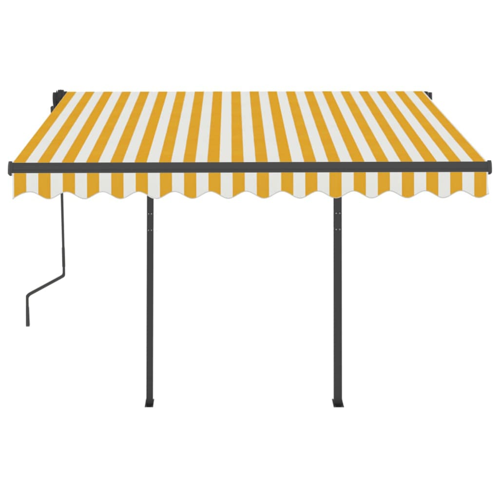Tenda da Sole Retrattile Automatica Pali 3,5x2,5m Gialla Bianca 3070128