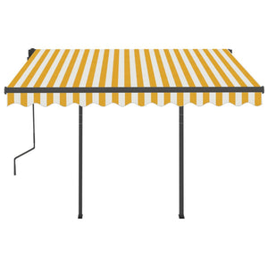Tenda da Sole Retrattile Automatica Pali 3,5x2,5m Gialla Bianca 3070128