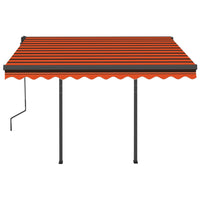 Tenda Retrattile Automatica con Pali 3,5x2,5m Arancio e Marrone 3070130