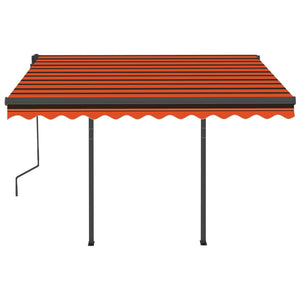 Tenda Retrattile Automatica con Pali 3,5x2,5m Arancio e Marrone 3070130
